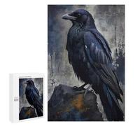 Puzzles pour Adolescents1000 PCS Raven Perched on Rock Digital Art Puzzles pour Adultes Jeu Manuel Améliore La Mémoire Cadeaux d'anniversaire Uniques 1000 PCS