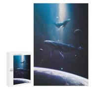 Puzzles pour Adolescents1000 PCS Space Whales Puzzles pour Adultes Jeux Relaxants Décoration Murale Cadeaux d'anniversaire Uniques 1000 PCS