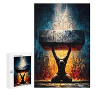 Puzzles pour Adolescents1000 PCS The Weight of The Name - Kneeling Figure Under Sacred Stone Puzzles pour Adultes Jeux Relaxants Décoration Murale Cadeaux d'anniversaire Uniques 1000 PCS