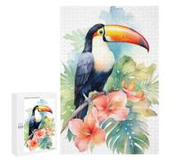 Puzzles pour Adolescents1000 PCS Toucan Bird Watercolor Puzzles pour Adultes Jeu Manuel Améliore La Mémoire Cadeaux d'anniversaire Uniques 1000 PCS
