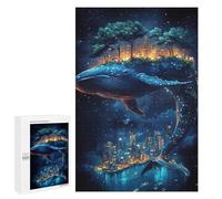 Puzzles pour Adolescents1000 PCS Whale Cityscape Starry Night Puzzles pour Adultes Jeu Manuel Améliore La Mémoire Cadeaux d'anniversaire Uniques 1000 PCS