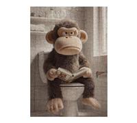 Puzzles pour Adolescents1000pcs(38x26cm) Grumpy Monkey Reading on The Toilet Puzzles pour Adultes Jeu Familial Découpe De Précision Stimule Le Cerveau 1000pcs(38x26cm)