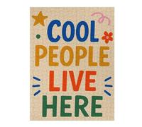 Puzzles pour Adolescents1000pcs(52x38cm) Cool People Live Here Typography Art Puzzles pour Adultes Jeu Familial Cadeaux pour Femmes Aide À Stimuler Le Cerveau 1000pcs(52x38cm)