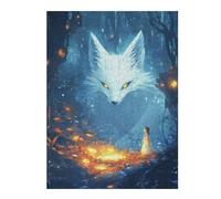 Puzzles pour Adolescents1000pcs(52x38cm) Enchanted Forest with Giant Fox Spirit Puzzles pour Adultes Jeu Familial Cadeaux pour Femmes Aide À Stimuler Le Cerveau 1000pcs(52x38cm)