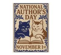 Puzzles pour Adolescents1000pcs(52x38cm) National Authors Day with Cats Reading Puzzles pour Adultes Jeu Familial Découpe De Précision Stimule Le Cerveau 1000pcs(52x38cm)