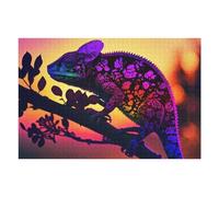 Puzzles pour Adolescents1000pcs(75x50cm) Chameleon on A Twig Branch Puzzles pour Adultes Jeu Familial Cadeaux pour Femmes Aide À Stimuler Le Cerveau 1000pcs(75x50cm)