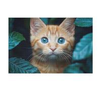 Puzzles pour Adolescents1000pcs(75x50cm) Orange Tabby Kitten with Blue Eyes Puzzles pour Adultes Jeu Familial Découpe De Précision Stimule Le Cerveau 1000pcs(75x50cm)