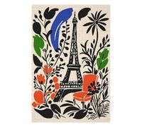 Puzzles pour Adolescents1000pcs(75x50cm) Paris Eiffel Tower Floral Illustration Puzzles pour Adultes Jeu Familial Découpe De Précision Stimule Le Cerveau 1000pcs(75x50cm)