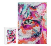 Puzzles pour Adolescents300 PCS Abstract Cat Cute Puzzles pour Adultes Jeu Manuel Améliore La Mémoire Cadeaux d'anniversaire Uniques 300 PCS