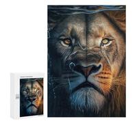 Puzzles pour Adolescents300 PCS Angry Lion Face Underwater Puzzles pour Adultes Jeux Relaxants Décoration Murale Cadeaux d'anniversaire Uniques 300 PCS