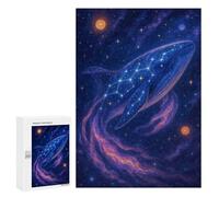 Puzzles pour Adolescents300 PCS Celestial Whale Constellation in Space Puzzles pour Adultes Jeux Relaxants Décoration Murale Cadeaux d'anniversaire Uniques 300 PCS