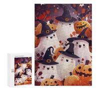 Puzzles pour Adolescents300 PCS Cute Halloween Ghosts Puzzles pour Adultes Jeu Manuel Améliore La Mémoire Cadeaux d'anniversaire Uniques 300 PCS