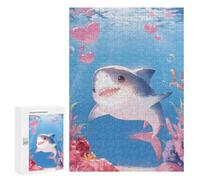 Puzzles pour Adolescents300 PCS Cute Shark in Live Underwater Puzzles pour Adultes Jeux Relaxants Décoration Murale Cadeaux d'anniversaire Uniques 300 PCS