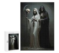 Puzzles pour Adolescents300 PCS Death and The Maiden, Santa Muerte Puzzles pour Adultes Jeu Manuel Améliore La Mémoire Cadeaux d'anniversaire Uniques 300 PCS