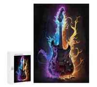 Puzzles pour Adolescents300 PCS Electric Guitar with Flames Puzzles pour Adultes, Jeux Amusants Et Anti-Stress, À Offrir en Cadeau À Toute La Famille 300 PCS