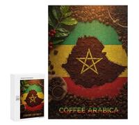 Puzzles pour Adolescents300 PCS Ethiopian Coffee Arabica Map Puzzles pour Adultes Jeu Manuel Améliore La Mémoire Cadeaux d'anniversaire Uniques 300 PCS