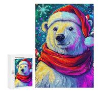 Puzzles pour Adolescents300 PCS Festive Polar Bear Puzzles pour Adultes Jeu Manuel Améliore La Mémoire Cadeaux d'anniversaire Uniques 300 PCS