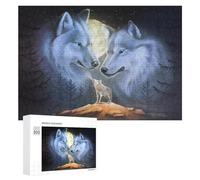 Puzzles pour Adolescents300 PCS Full Moon Wolf Gathering Puzzles pour Adultes, Jeux Amusants Et Anti-Stress, À Offrir en Cadeau À Toute La Famille 300 PCS