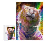 Puzzles pour Adolescents300 PCS Rainbow Tiger Puzzles pour Adultes Jeux Relaxants Décoration Murale Cadeaux d'anniversaire Uniques 300 PCS