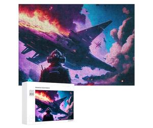 Puzzles pour Adolescents300 PCS Space Battle Burning Ship Puzzles pour Adultes, Jeux Amusants Et Anti-Stress, À Offrir en Cadeau À Toute La Famille 300 PCS