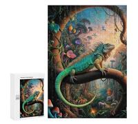 Puzzles pour Adolescents300 PCS Surreal Iguana Safari Puzzles pour Adultes Jeu Manuel Améliore La Mémoire Cadeaux d'anniversaire Uniques 300 PCS