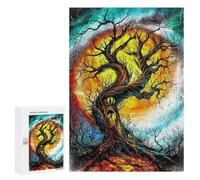Puzzles pour Adolescents300 PCS Twisted Enchanted Tree Gothic Fantasy Art Puzzles pour Adultes Jeux Relaxants Décoration Murale Cadeaux d'anniversaire Uniques 300 PCS