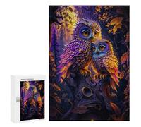 Puzzles pour Adolescents300 PCS Two Owls Cuddle in Tree Puzzles pour Adultes Jeux Relaxants Décoration Murale Cadeaux d'anniversaire Uniques 300 PCS