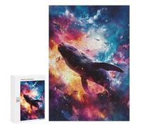 Puzzles pour Adolescents300 PCS Whale in Space Neon Puzzles pour Adultes Jeu Manuel Améliore La Mémoire Cadeaux d'anniversaire Uniques 300 PCS