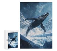 Puzzles pour Adolescents300 PCS Whale Leaping Over Mountains Puzzles pour Adultes Jeux Relaxants Décoration Murale Cadeaux d'anniversaire Uniques 300 PCS