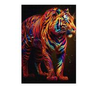 Puzzles pour Adolescents38x26cm/1000pcs Colorful Tiger Artwork-1 Casse-têtes pour Adultes - Jeu De Réflexion - Défi Difficile pour Anniversaire, Noël 38x26cm/1000pcs