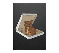 Puzzles pour Adolescents38x26cm/1000pcs Cute Cat Stealing Pizza Casse-têtes pour Adultes - Jeu De Réflexion - Défi Difficile pour Anniversaire, Noël 38x26cm/1000pcs