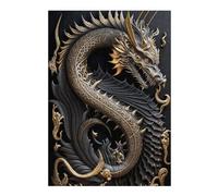 Puzzles pour Adolescents38x26cm/1000pcs Golden Serpent Artwork Casse-têtes pour Adultes - Jeu De Réflexion - Défi Difficile pour Anniversaire, Noël 38x26cm/1000pcs