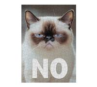 Puzzles pour Adolescents38x26cm/1000pcs Grumpy Cat Says No Puzzles pour Adultes, Jouets Anti-Stress pour Améliorer La Mémoire, Cadeau d'anniversaire Ou De Noël 38x26cm/1000pcs