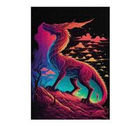 Puzzles pour Adolescents38x26cm/1000pcs Neon Dragon Majesty Casse-têtes pour Adultes - Jeu De Réflexion - Défi Difficile pour Anniversaire, Noël 38x26cm/1000pcs