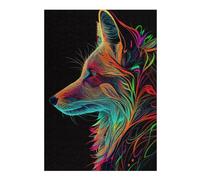 Puzzles pour Adolescents38x26cm/1000pcs Neon Fox Profile Casse-têtes pour Adultes - Jeu De Réflexion - Défi Difficile pour Anniversaire, Noël 38x26cm/1000pcs