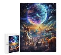 Puzzles pour Adolescents500 PCS Animals in Space A Cosmic Gathering Puzzles pour Adultes, Jeux Amusants Et Anti-Stress, À Offrir en Cadeau À Toute La Famille 500 PCS