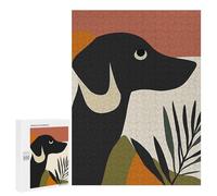 Puzzles pour Adolescents500 PCS Black Dog Minimalist Art Puzzles pour Adultes Jeu Manuel Améliore La Mémoire Cadeaux d'anniversaire Uniques 500 PCS