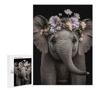 Puzzles pour Adolescents500 PCS Cute Baby Fluffy Elephant Puzzles pour Adultes Jeu Manuel Améliore La Mémoire Cadeaux d'anniversaire Uniques 500 PCS