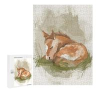 Puzzles pour Adolescents500 PCS Cute Sleeping Baby Horse Nursery Illustration Puzzles pour Adultes Jeu Manuel Améliore La Mémoire Cadeaux d'anniversaire Uniques 500 PCS