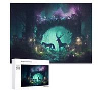Puzzles pour Adolescents500 PCS Enchanted Forest with Mystical Creatures Puzzles pour Adultes, Jeux Amusants Et Anti-Stress, À Offrir en Cadeau À Toute La Famille 500 PCS