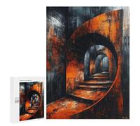 Puzzles pour Adolescents500 PCS Endless Spiral - Surreal Dystopian Staircase, Dark Abstract Art Puzzles pour Adultes Jeux Relaxants Décoration Murale Cadeaux d'anniversaire Uniques 500 PCS