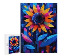 Puzzles pour Adolescents500 PCS Expressionist Geometry Sunflower - Vibrant Abstract Floral Art Puzzles pour Adultes Jeu Manuel Améliore La Mémoire Cadeaux d'anniversaire Uniques 500 PCS