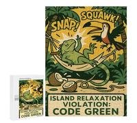 Puzzles pour Adolescents500 PCS Island Relaxation Violation Code Green Puzzles pour Adultes Jeu Manuel Améliore La Mémoire Cadeaux d'anniversaire Uniques 500 PCS