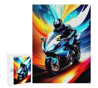 Puzzles pour Adolescents500 PCS Motorcycle Rider in Motion Puzzles pour Adultes Jeu Manuel Améliore La Mémoire Cadeaux d'anniversaire Uniques 500 PCS