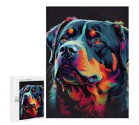 Puzzles pour Adolescents500 PCS Rottweiler Colorful Dog Puzzles pour Adultes Jeu Manuel Améliore La Mémoire Cadeaux d'anniversaire Uniques 500 PCS