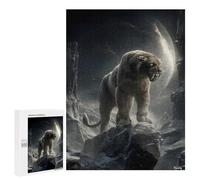 Puzzles pour Adolescents500 PCS Silent Sentinel of The Moonlit Peaks - Ethereal Wilderness Guardian Puzzles pour Adultes Jeux Relaxants Décoration Murale Cadeaux d'anniversaire Uniques 500 PCS