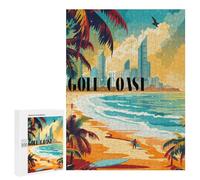 Puzzles pour Adolescents500 PCS Surfing Gold Coast Puzzles pour Adultes Jeu Manuel Améliore La Mémoire Cadeaux d'anniversaire Uniques 500 PCS