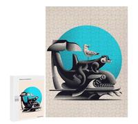 Puzzles pour Adolescents500 PCS Whale, Otter, and Seagull Illustration Puzzles pour Adultes Jeu Manuel Améliore La Mémoire Cadeaux d'anniversaire Uniques 500 PCS