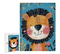 Puzzles pour Adolescents500 PCS Whimsical Lion Nursery Art Puzzles pour Adultes Jeux Relaxants Décoration Murale Cadeaux d'anniversaire Uniques 500 PCS
