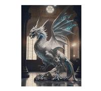 Puzzles pour Adolescents52x38cm/1000pcs Ethereal Ice Dragon Statue Casse-têtes pour Adultes - Jeu De Réflexion - Défi Difficile pour Anniversaire, Noël 52x38cm/1000pcs